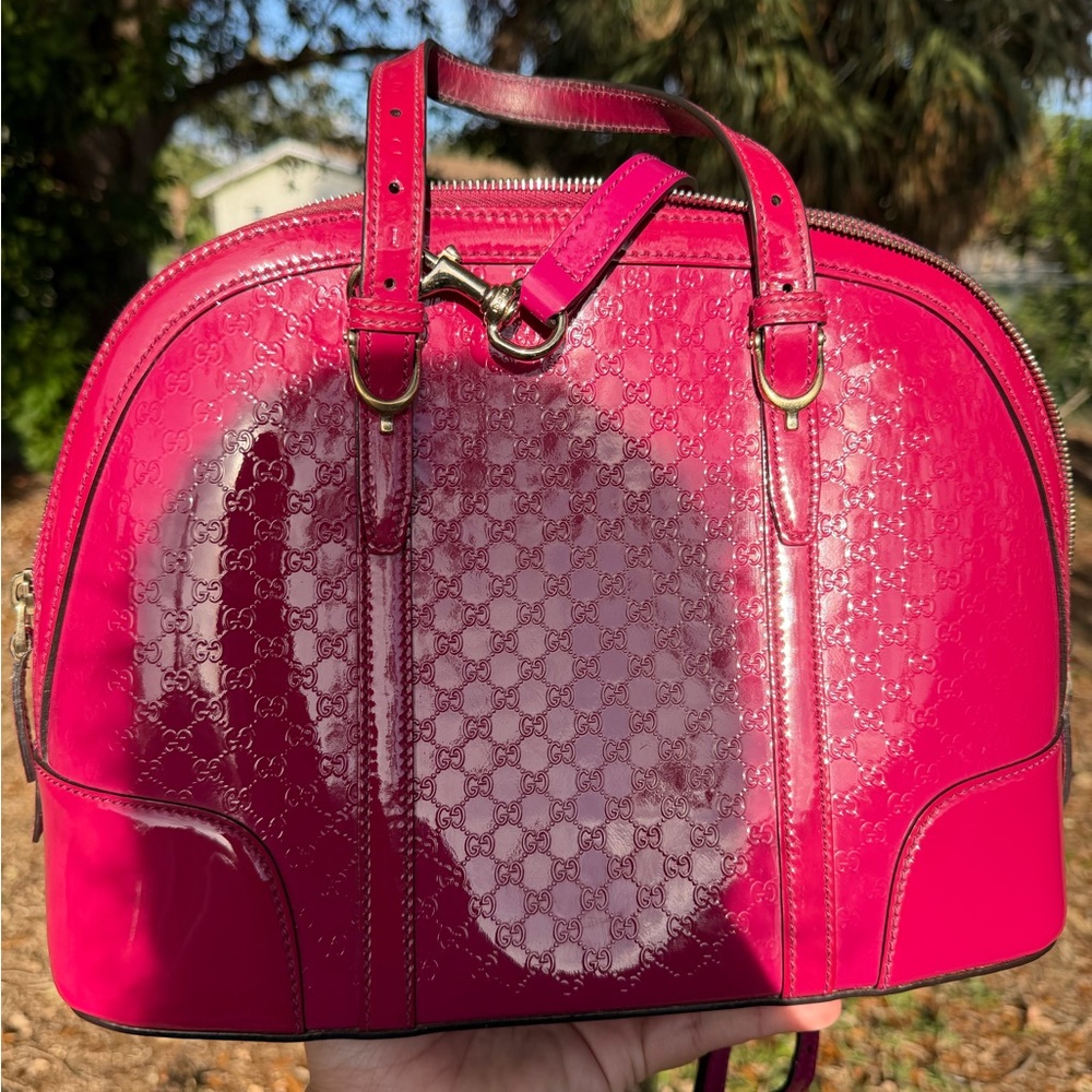 Gucci Fuchsia Patent Leather Shoulder Bag - Picture 1 of 10